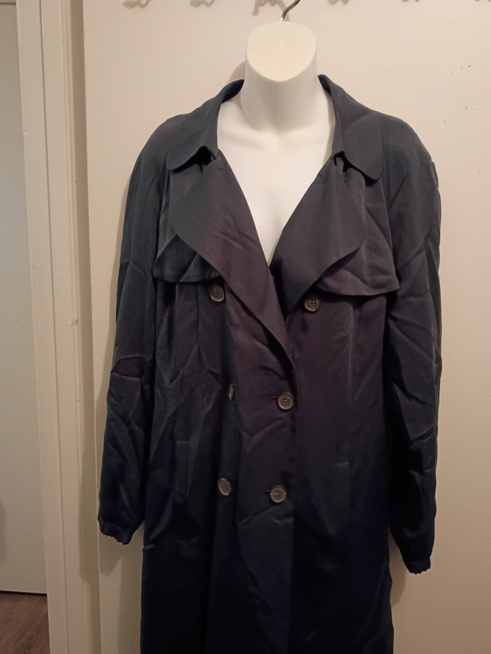 LOFT Dark Gray Double-Breasted Trench Coat